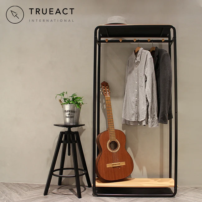 Industrial loft style metal clothes hanger stand