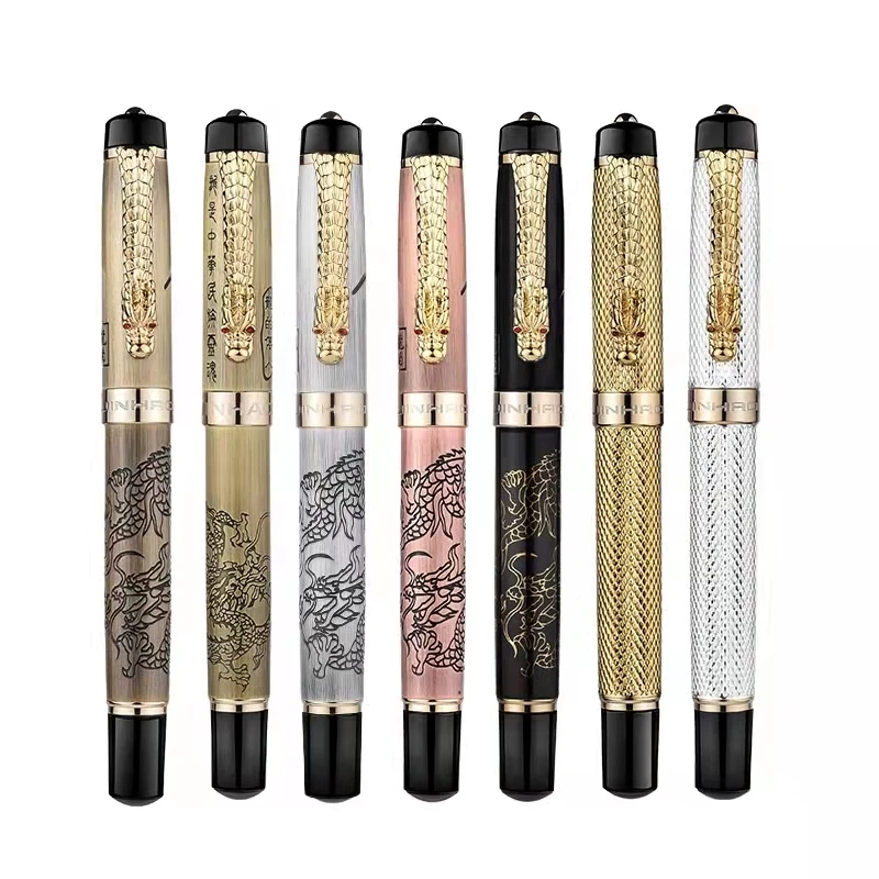 Jinhao 888 series 0.7mm Chinese nation ballpoint pen dragon head pen clip inlaid with dragon pearl crystal business gifts