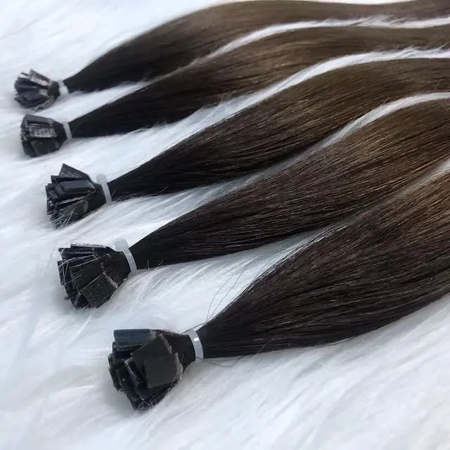  Поставщик волос супер двойные натянутые необработанные вьетнамские человеческие волосы кератин I tip U нанокольца для наращивания