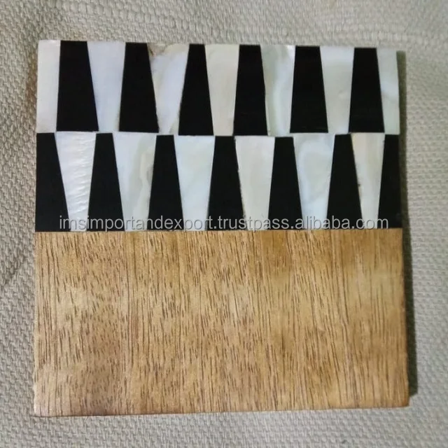 
Wholesale stylish Oysters and Wooden Resin handmade tea coffee coaster for home and office coaster in bulk custom logo custom 