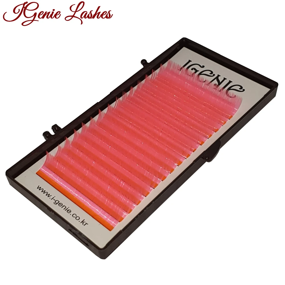 Neon Pink Colored Eyelash Extensions fake eyelashes natural look fluffy colorful eye lashes Cosplay Makeup Eyelashes