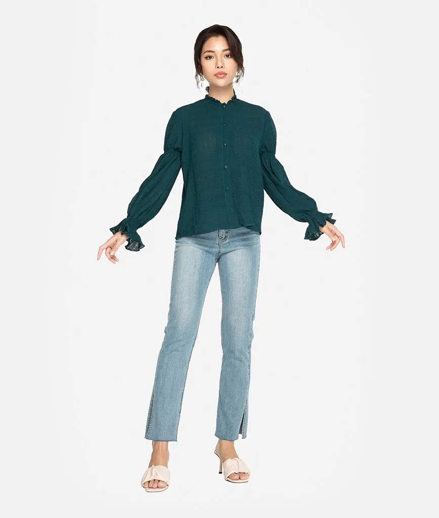 Вьетнамская одежда изготовленная на заказ шифоновая женская рубашка с длинным рукавом удобная и дышащая