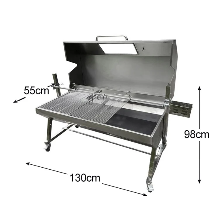 Wooden Stainless Steel Chicken Roasting Charcoal Buy Barbecue Rotisserie Grill Commercial