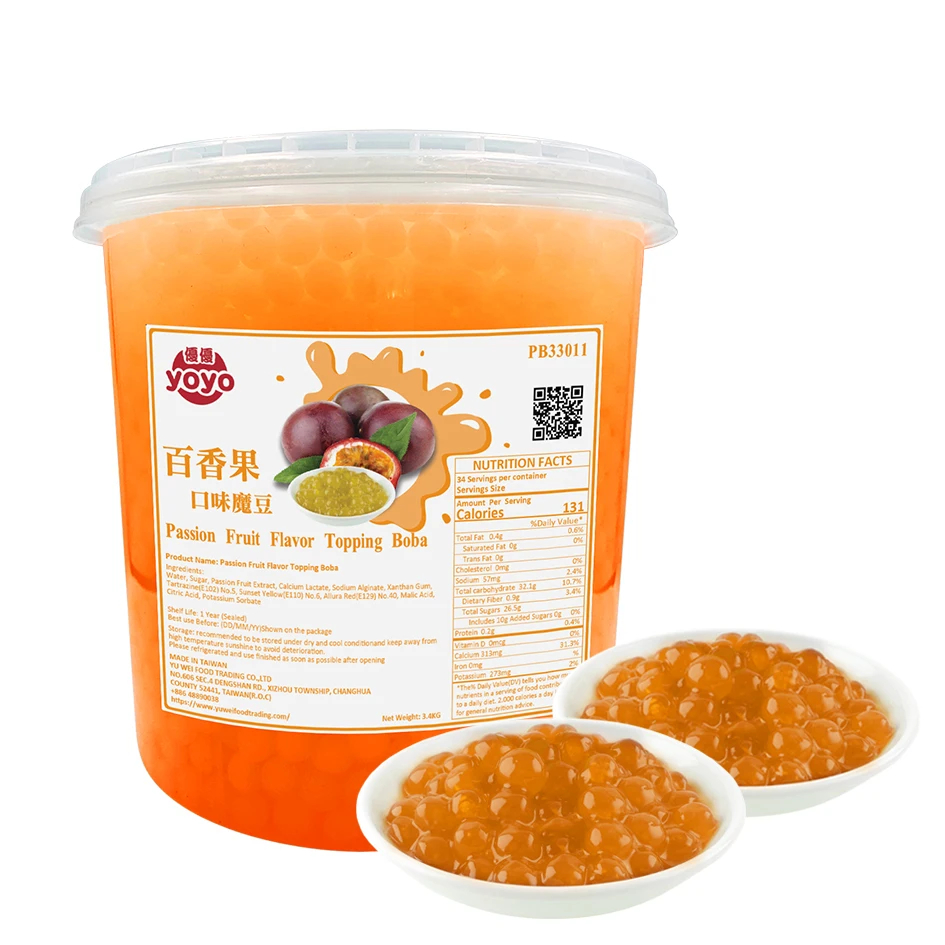 Молочный чай Топпинг соковый мяч аромат страсти фруктов поппинг Boba