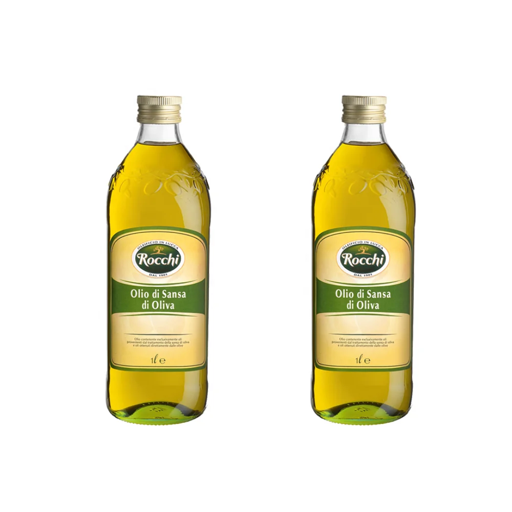 High Quality Italian Rocchi  Pure Pomace Olive Oil Glass Bottle for Cooking Or Baking  Light Flavor 1L