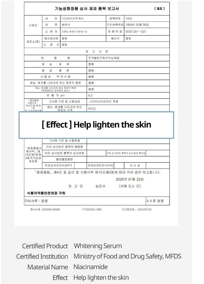 Niacinamide 20000ppm skin lightening moisturizing soothing Locoblanco serum 30ml