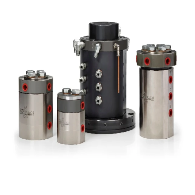 GV Hydraulic rotary joints with 2, 4, 6 and 12 passages without leakage recirculation