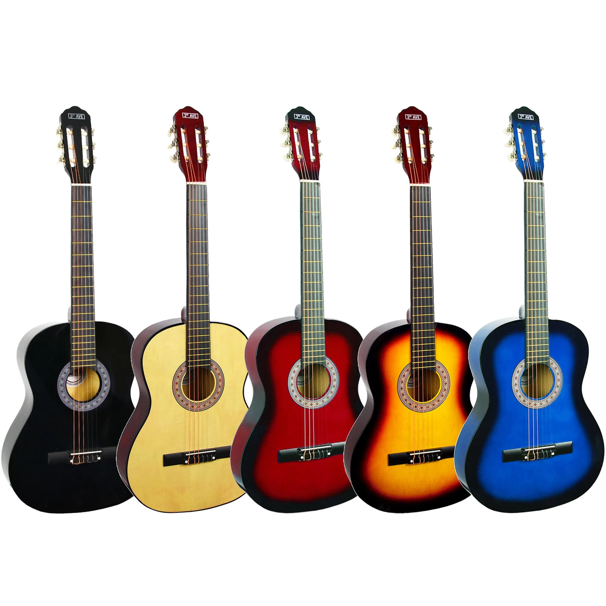 3rd Avenue STX20 4/4 Full Size Classical Guitar Pack Nylon Strings with Gigbag, Spare Strings and Tuner