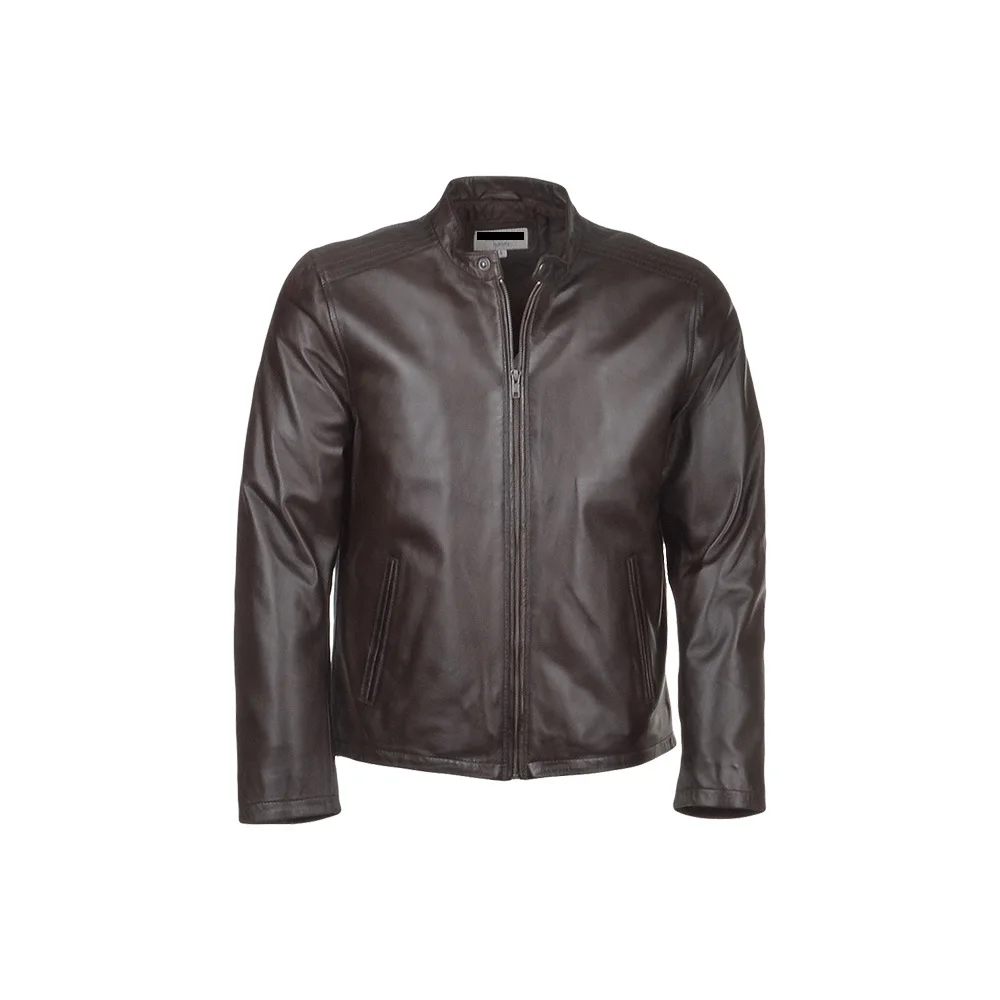 Темно-коричневая куртка-бомбер из натуральной кожи, Мужская модная куртка из овечьей кожи, мужская куртка-бомбер из овечьей кожи, оптовая продажа