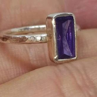 Classic Design Handmade Luxury 925 Sterling Silver Prong Set Wedding Rings With Natural February Birthstone Amethyst Gemstone