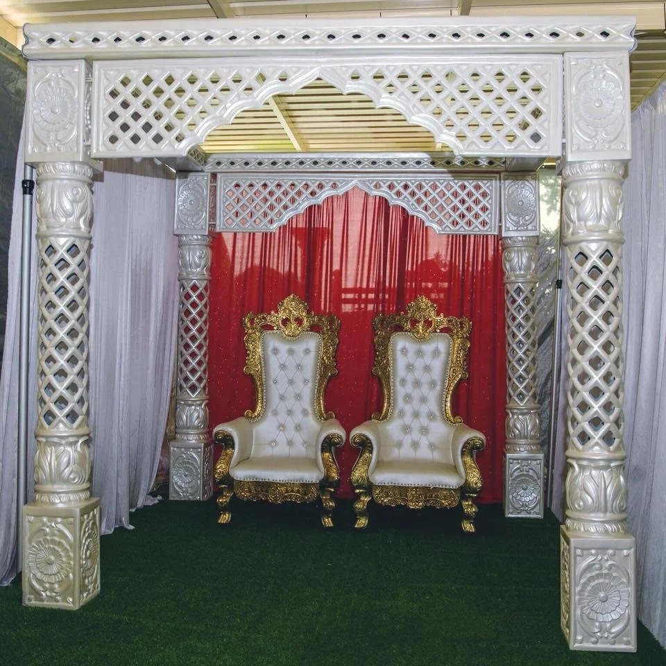
Fiber Wedding Mandap Hindu Wedding Mandap Wedding Stage Wedding Party Event Decoration Mandap Bazaar Customized Fiberglass 