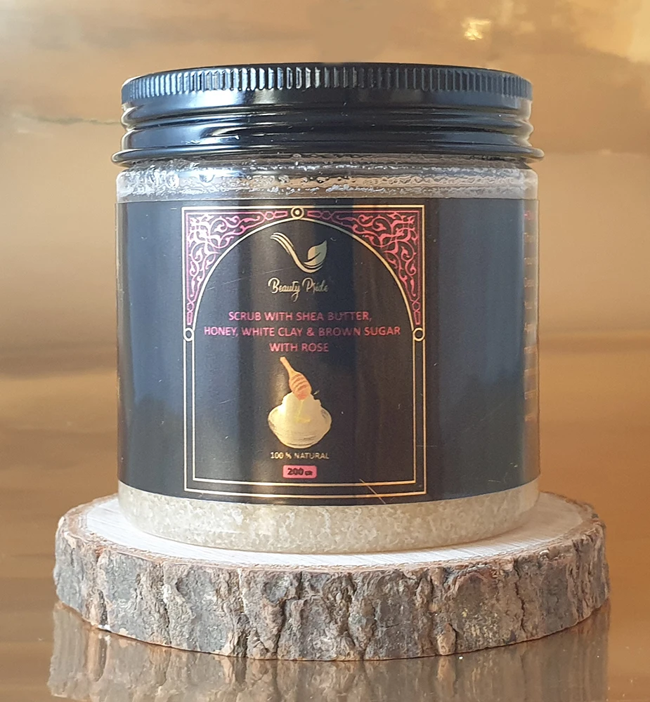 Argan Sugar Scrub with shea butter- honey - Rose
