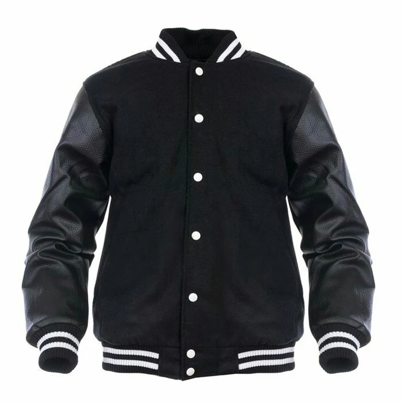 
baseball Varsity jacket for men custom logos with wool and leather sleeves / American Style wholesale schoolboy jackets 