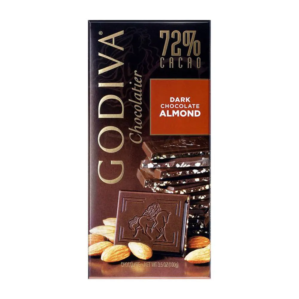 Godiva 100g Tablet Dark Chocolate 72% Almond
