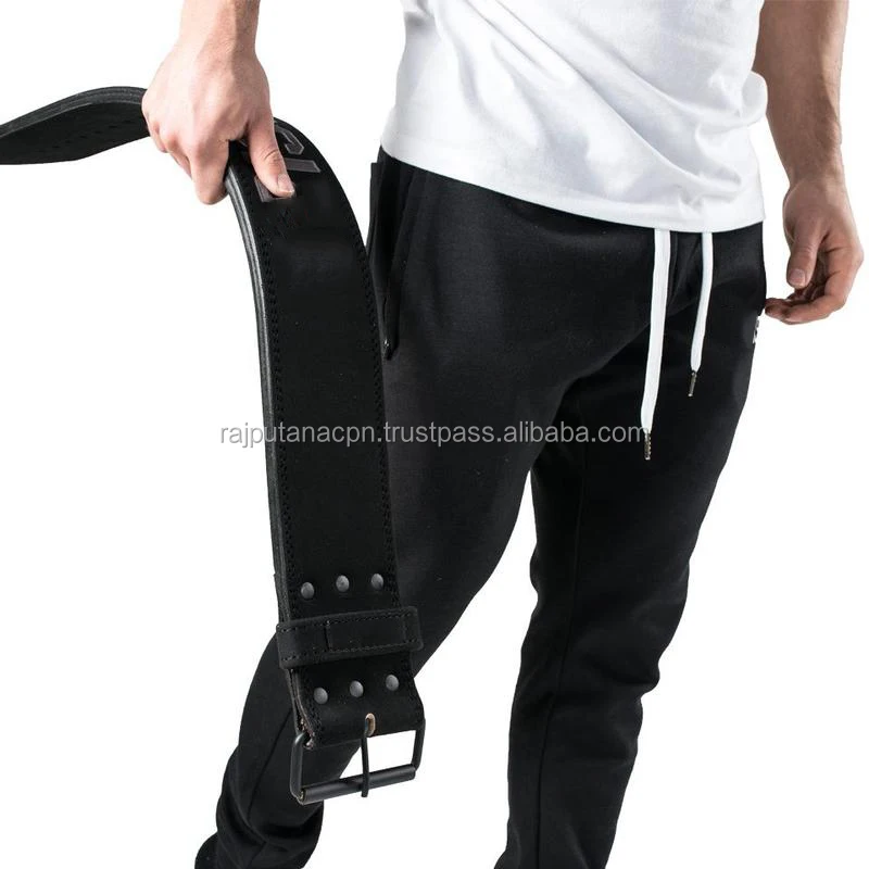 Heavy Duty Fitness Wear Back Support Leather Single Prong Belt Genuine Manufacture Power Single Prong Belts