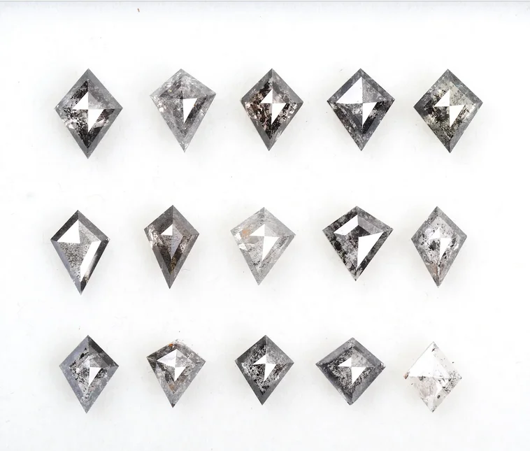 0.50 Carat to 1.00 Carat Size Kite Shape Salt and Pepper Diamonds 100% Earthmined,diamond salt and pepper