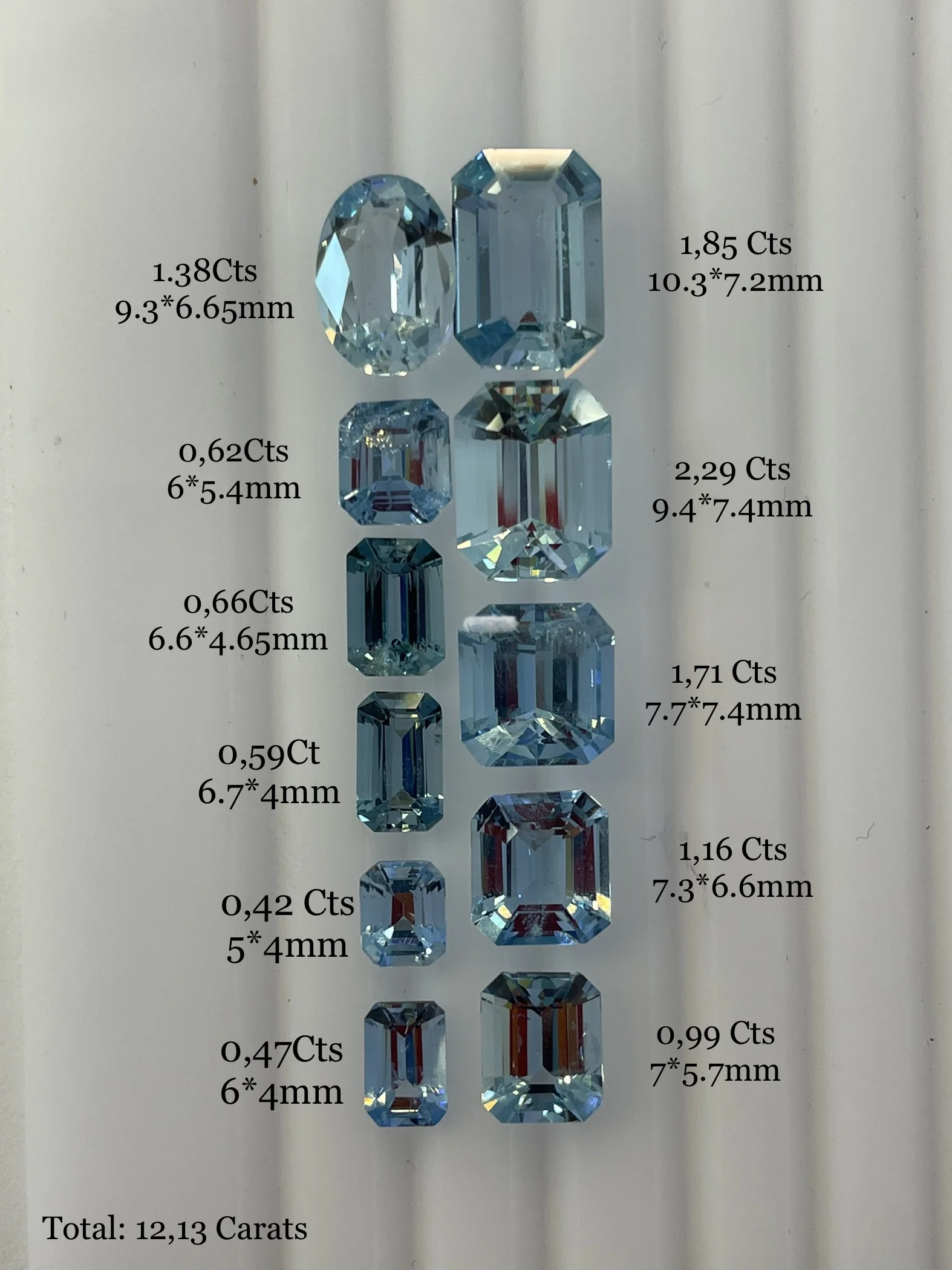Fine Quality Aquamarine Medium Blue Color Slightly and Very Slightly Included By Real Gems