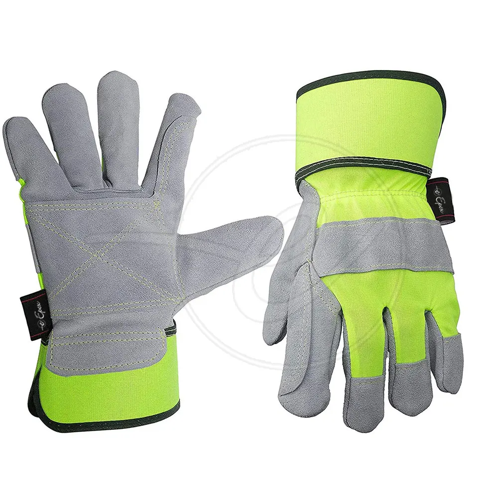 
Competitive Price Palm Safety Cow Split Leather Working Gloves 