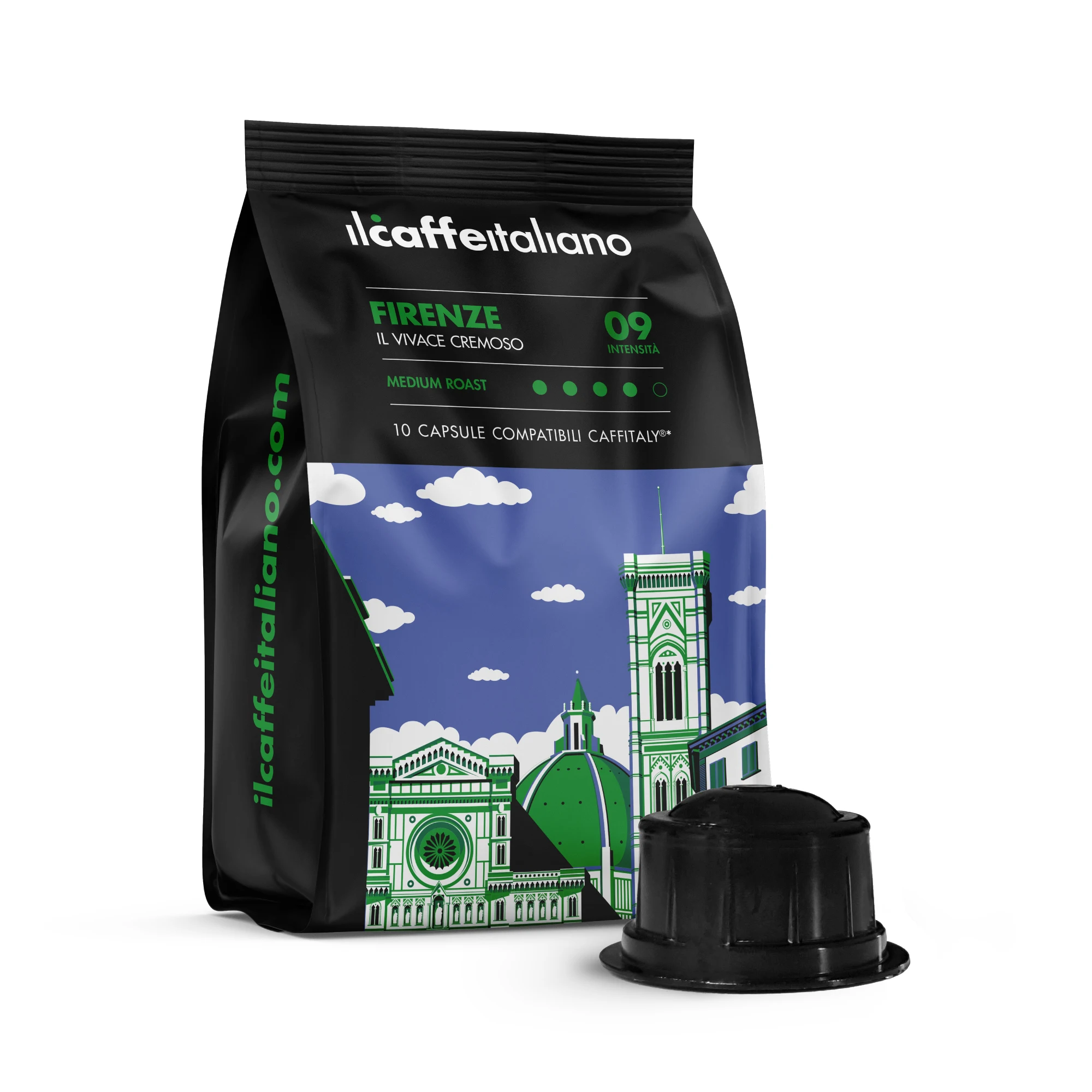 100 capsules - Caffitaly Coffee Capsules (R)* - Firenze - Compatible Coffee Capsule