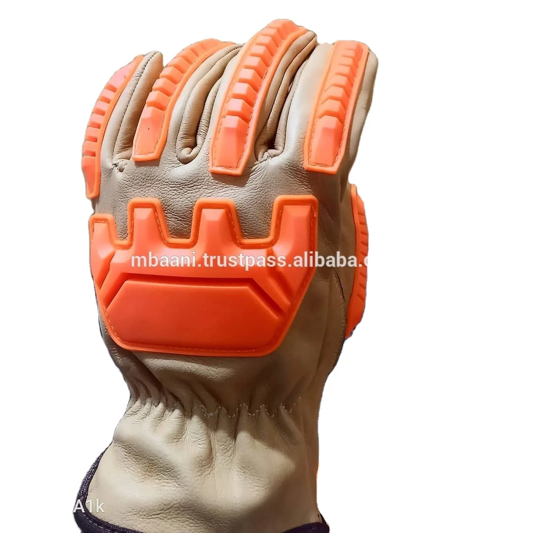 Goatskin leather cut and impact resistant work driver glove