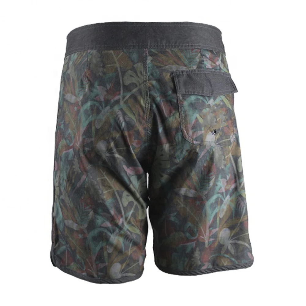 OEM Print Board Beach Stretch Surf Men Swim Shorts Waterproof Pockets Boardshorts Surf Custom Sublimation Shorts For Adult