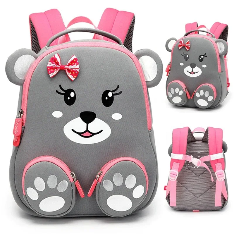 Design Children toddler Backpacks Kids school Bag Fashion 3D Lovely Animals Escolares Kids School Backpack for Girls