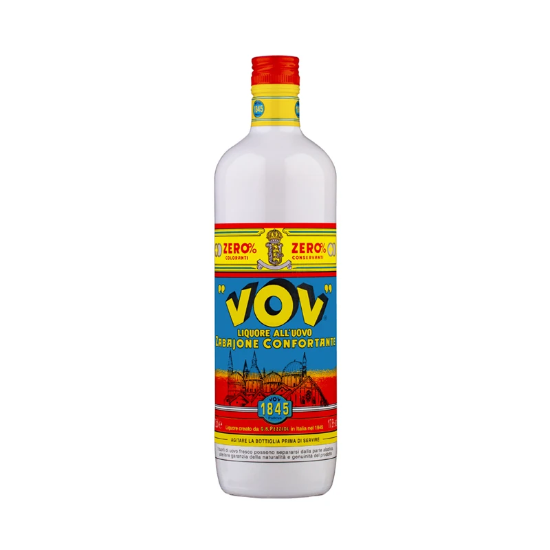 High Quality VOV Zabajone liqueur 100 cl with eggs as the main ingredient and an alcohol content of 17.8