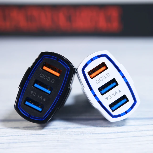 
3 USB output cigar jack QC 3.0 fast charging car charger Settpower KS-K367 