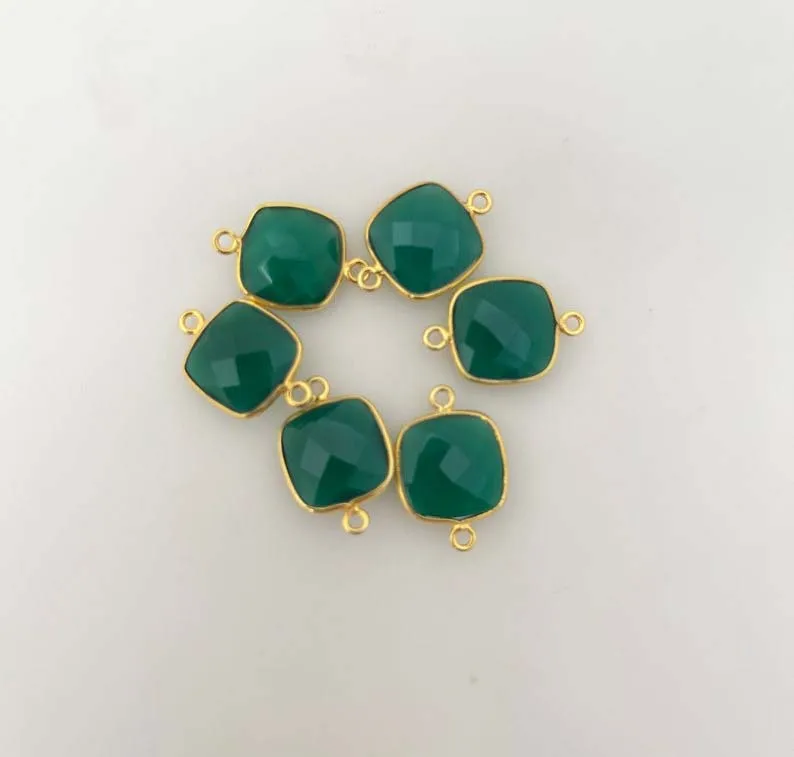 Радужный Лунный Камень, серебряный Соединитель с двойной петлей для рождественских украшений