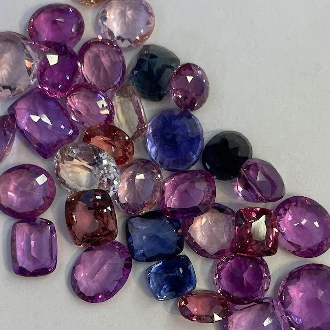 Natural Sapphire Sri Lanka Pink, Blue, Orange, Red And Padparadcha Sapphire Heat And No Heat Mix Lot Ceylon Mines By Real Gems
