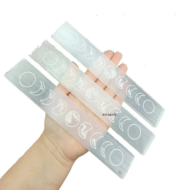 natural selenite moon phase charging stick high quality wholesale price buy from N H AGATE