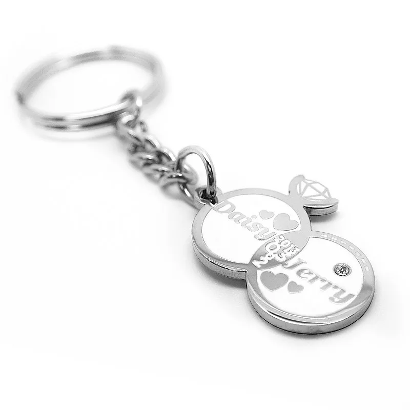 custom bride groom name keychain metal keyring favors wedding tokens gifts