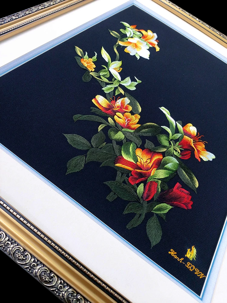 Картины для украшения дома водный шар цветок вьетнамский ручная вышивка