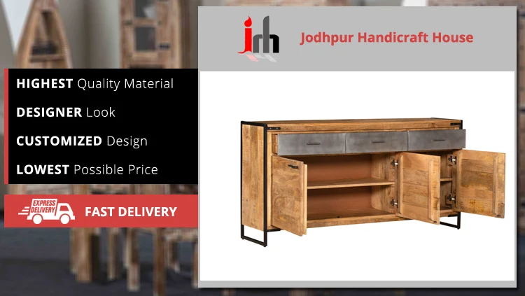 Huge Demand Wooden Material Chest of Drawers with 3 Doors/3 Drawers 3 Shelves