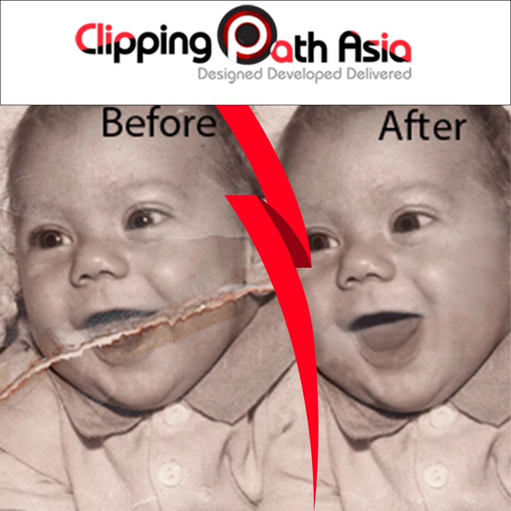 Старые поврежденные услуги по восстановлению фотографий