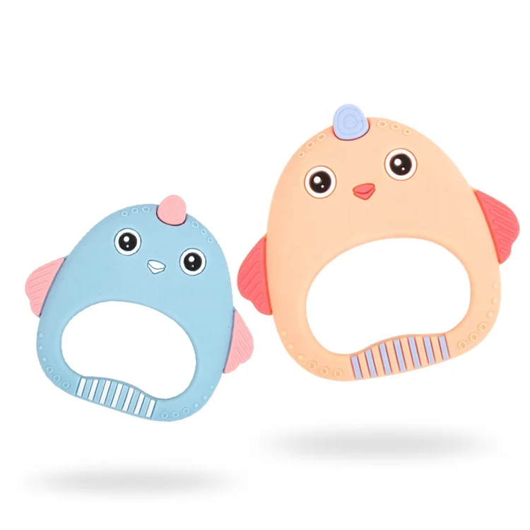 AppleBear Funny Baby Rubber Animal Cute Chicken Toy Silicone Teething Teether