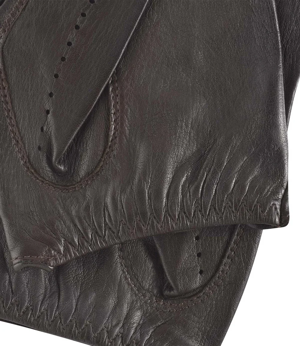 NEW LUXURIOUS CLASSIC LEATHER DRIVING GLOVES LAMBSKIN BROWN RIDING GLOVES WITH CUSTOMIZED