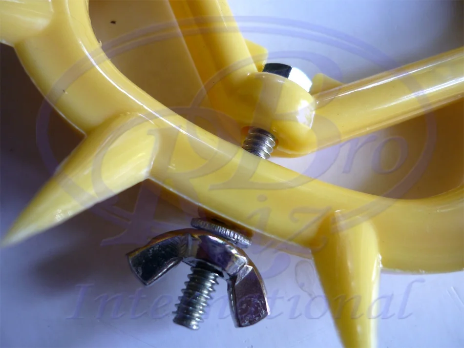 Plastic calf weaner XL spiked swing arm milk sucking preventer cattle cow weaning tool beige color