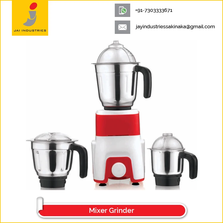 
New Arrival High Quality Electric Mixer Grinder with 3 SS Polished Jars 