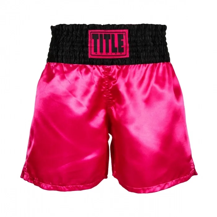 2022 Factory Wholesale Pink color Silk Satin Pink muay thai Shorts mma women girls ladies boxer shorts