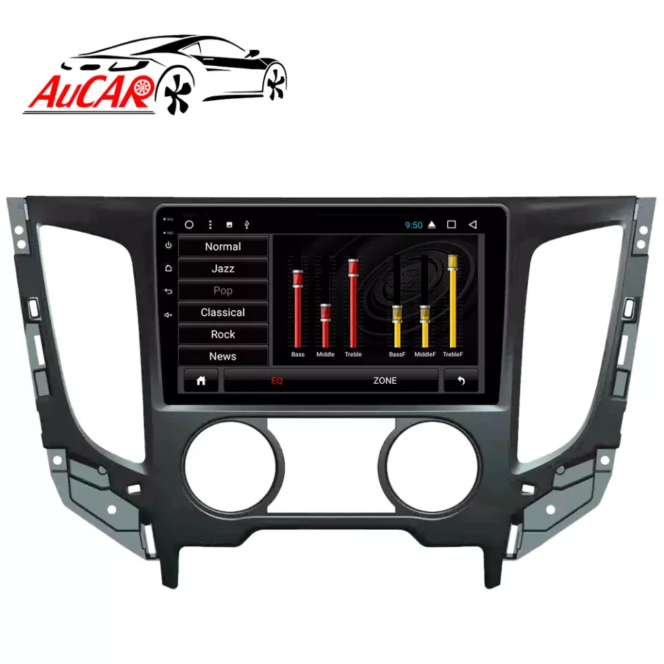 AuCar 9' Android 10 Car Radio Auto Stereo GPS Navigation 32GB-2GB Auto Electronics For Mitsubishi Triton L200 Manual AC 2015-19