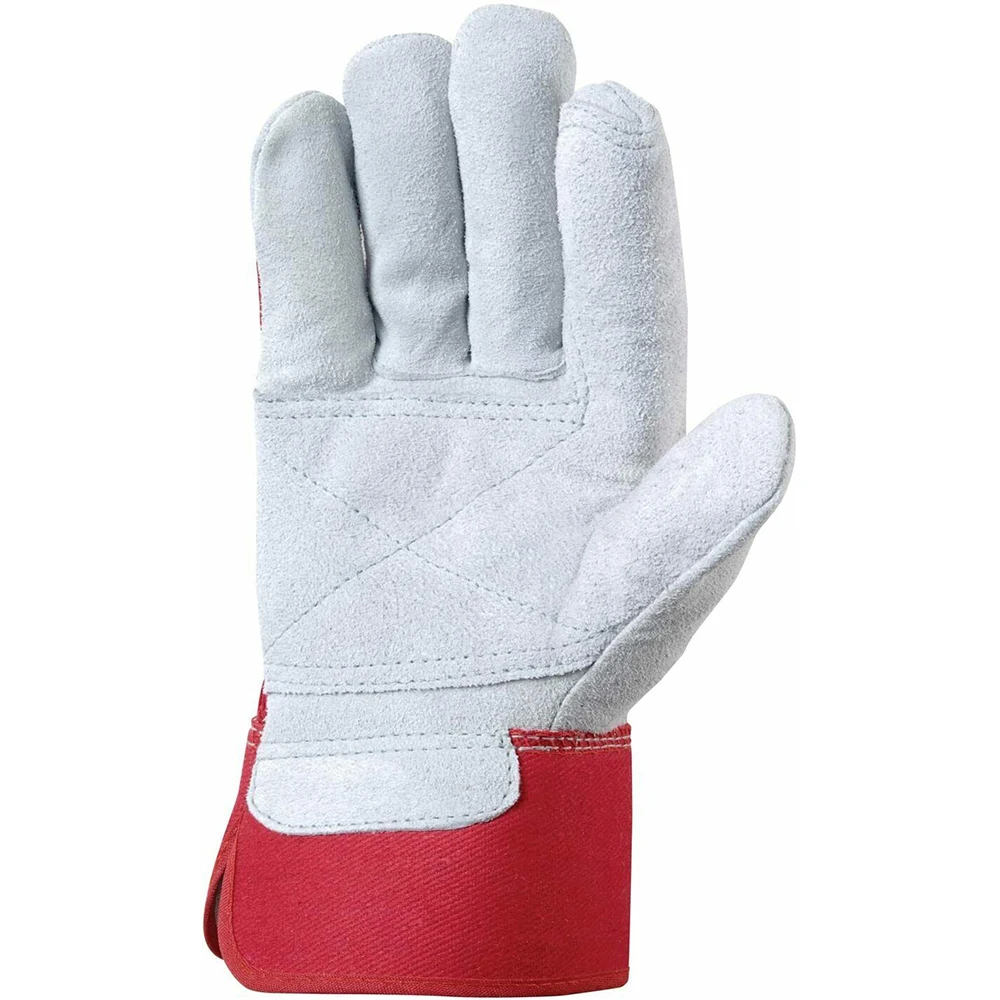 Labor Working Gloves Safety Cuff Palm Reinforced Cowhide Leather Construction Gloves With Customize Logo