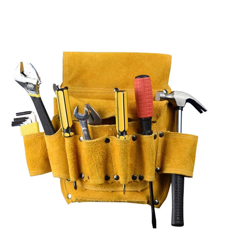 High Quality Leather Carpenter Tool Belt Bag Multi Tool Storing Pouch Professional Electrician Tool Bag