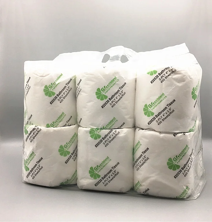 Paper Roll Toilet Tissue 2 Ply Bag White Customizable Oem Wood print  Bathroom Tissue
