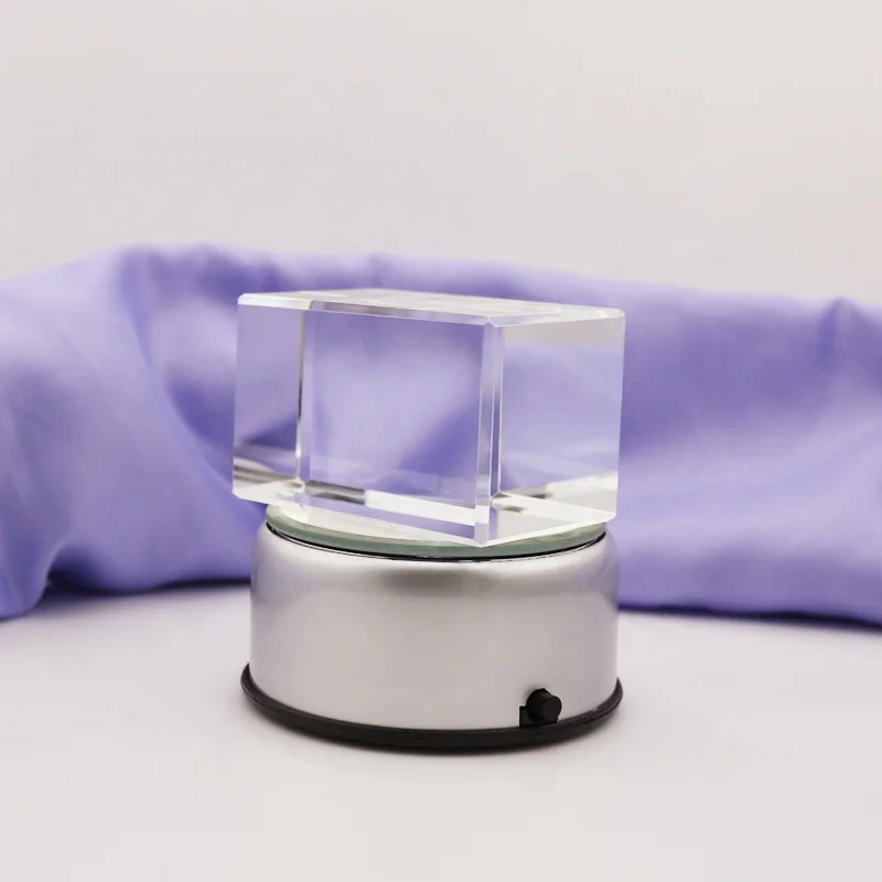 3D Розовый лазерный кристалл ручной работы со светодиодной подсветкой для свадебных сувениров