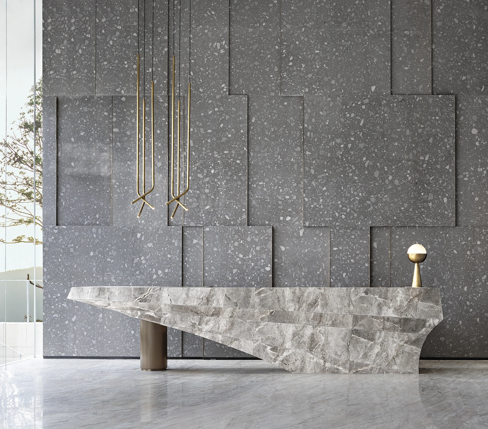 Artificial stone terrazzo panels with new pattern cement base terrazzo for flooring