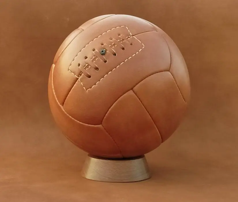 Football 12 panels | 100% Cow Leather | Vintage Classic Retro Antique | Size 5 | Tan color | Free Customization & Sample