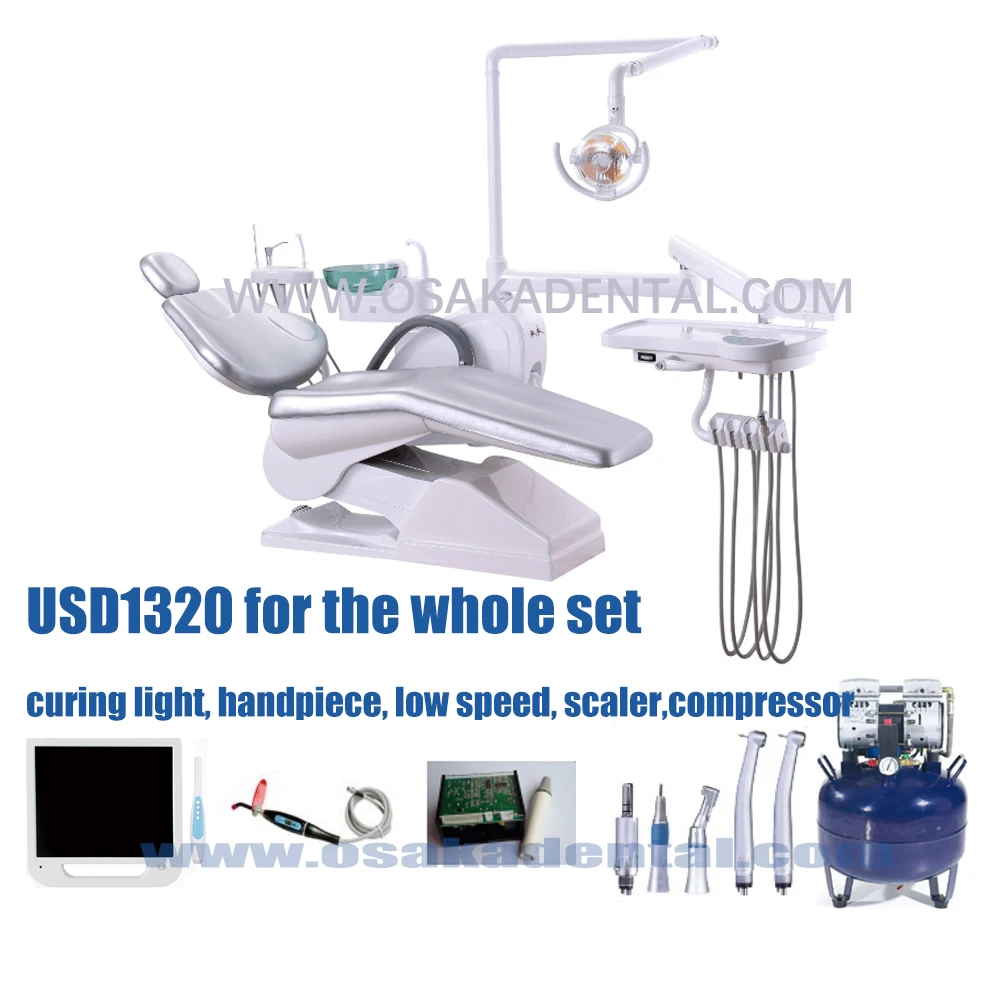 Dental Chair with Handpiece, Air compressor, Monitor, Camera, Scaler full set