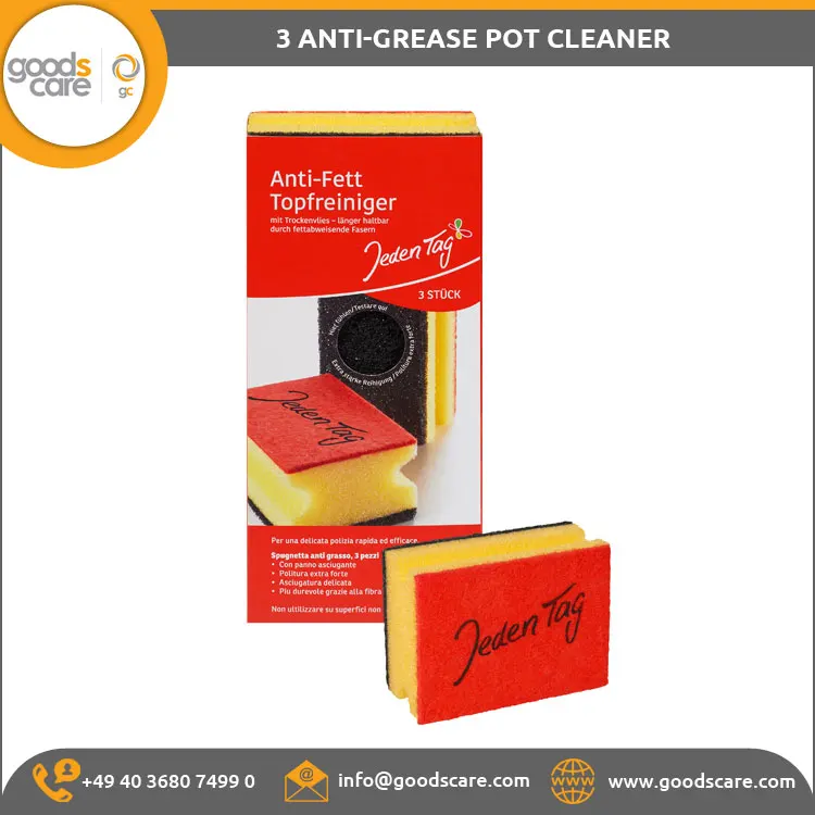 High Quality Private Label Cleaning Brush 3 Anti-grease Pot Cleaner Made in Germany