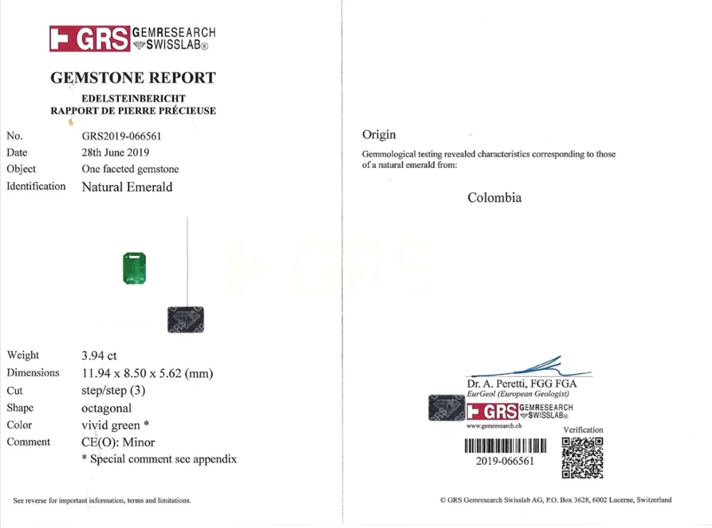 
GRS Lab Certified Emerald For Sale Pure Natural Loose Gemstone Precious Gemstone Emerald Stone Price Real Gems Hot Sale 